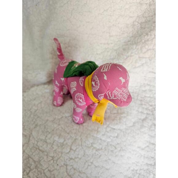 Pink Victoria's Secret Pop Puppy Dog Plush Toy Green Backpack Stuffed Animal 5" - Picture 2 of 12